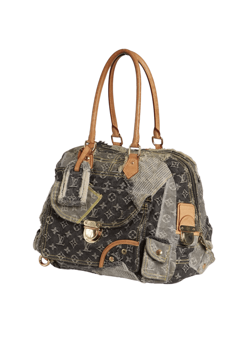 MONOGRAM DENIM PATCHWORK BOWLY BAG