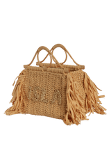 BOLSA TOTE COM ALÇA DE RATTAN