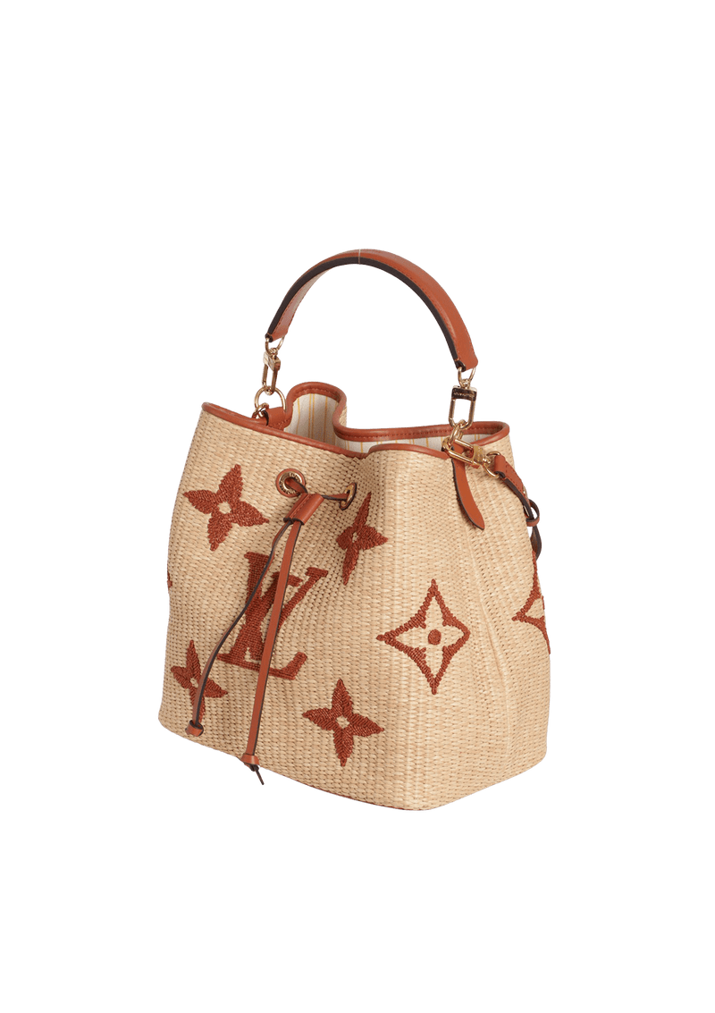 RAFFIA MONOGRAM NÉONOÉ MM