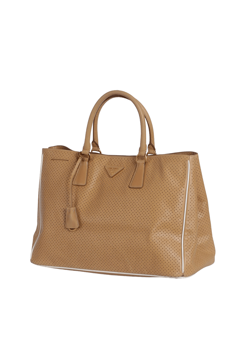 SAFFIANO PERFORATED OPEN TOTE BAG