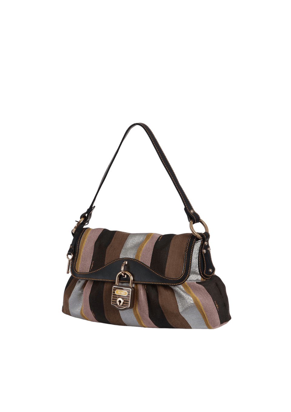 BOLSA FENDI CHEF LOCK FLAP BAG MARROM ORIGINAL – Gringa