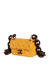 PARIS-DAKAR WENGE WOOD CLASSIC RECTANGULAR MINI FLAP BAG