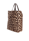 LEOPARD VERTICAL GUSSET CABAS TOTE