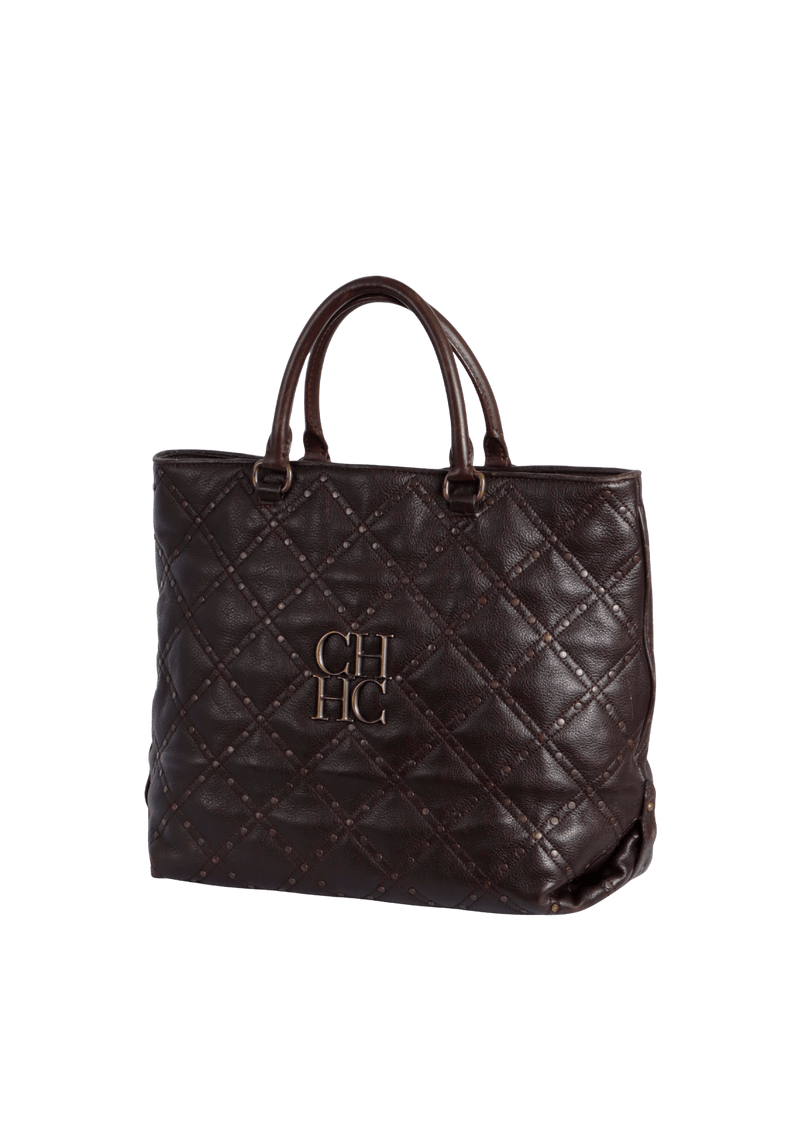 QUILTED STUD TOTE