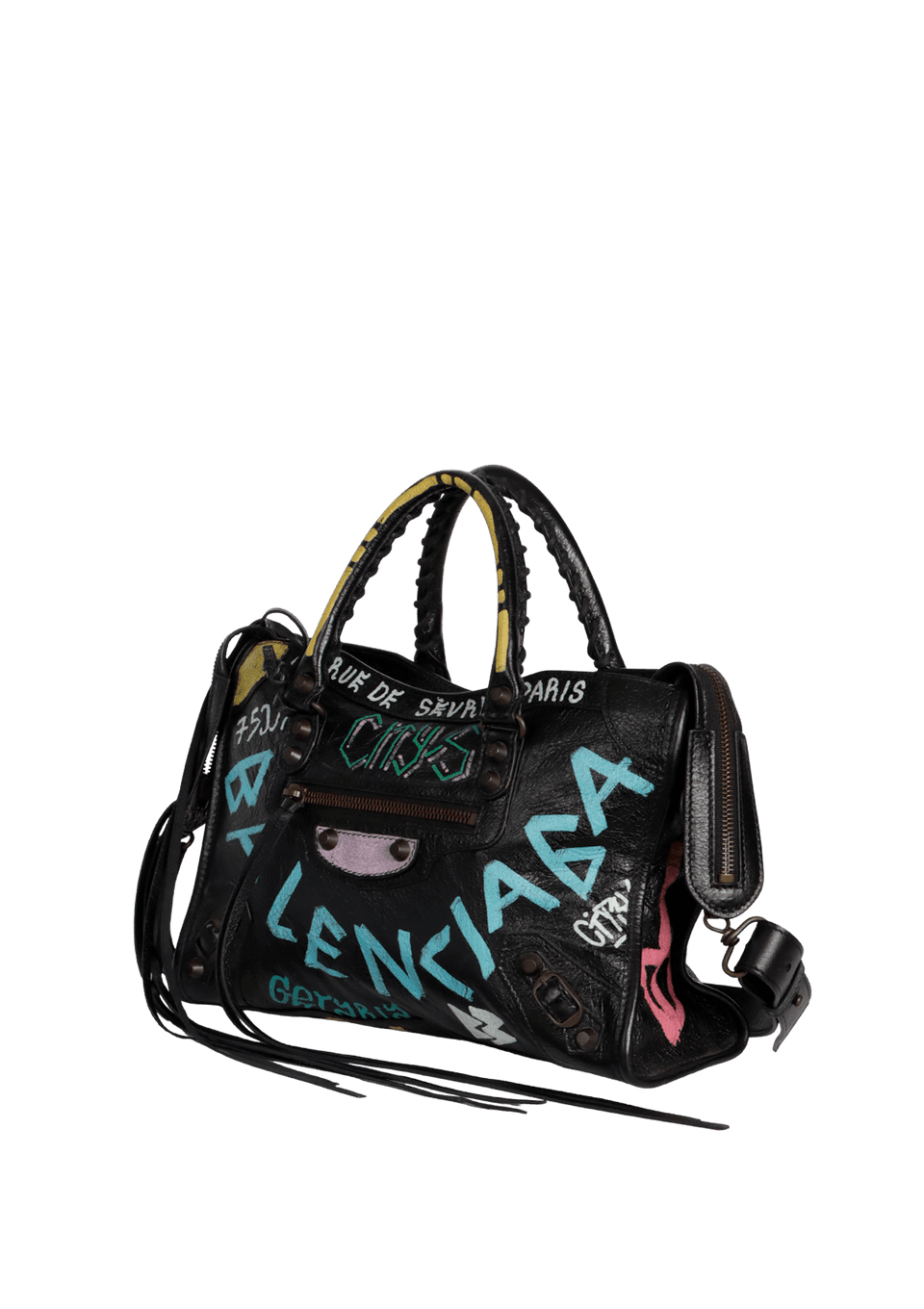 BOLSA BALENCIAGA MOTOCROSS CLASSIC GRAFFITI CITY BAG PRETO BOLSA BALENCIAGA MOTOCROSS CLASSIC GRAFFITI CITY BAG PRETO
