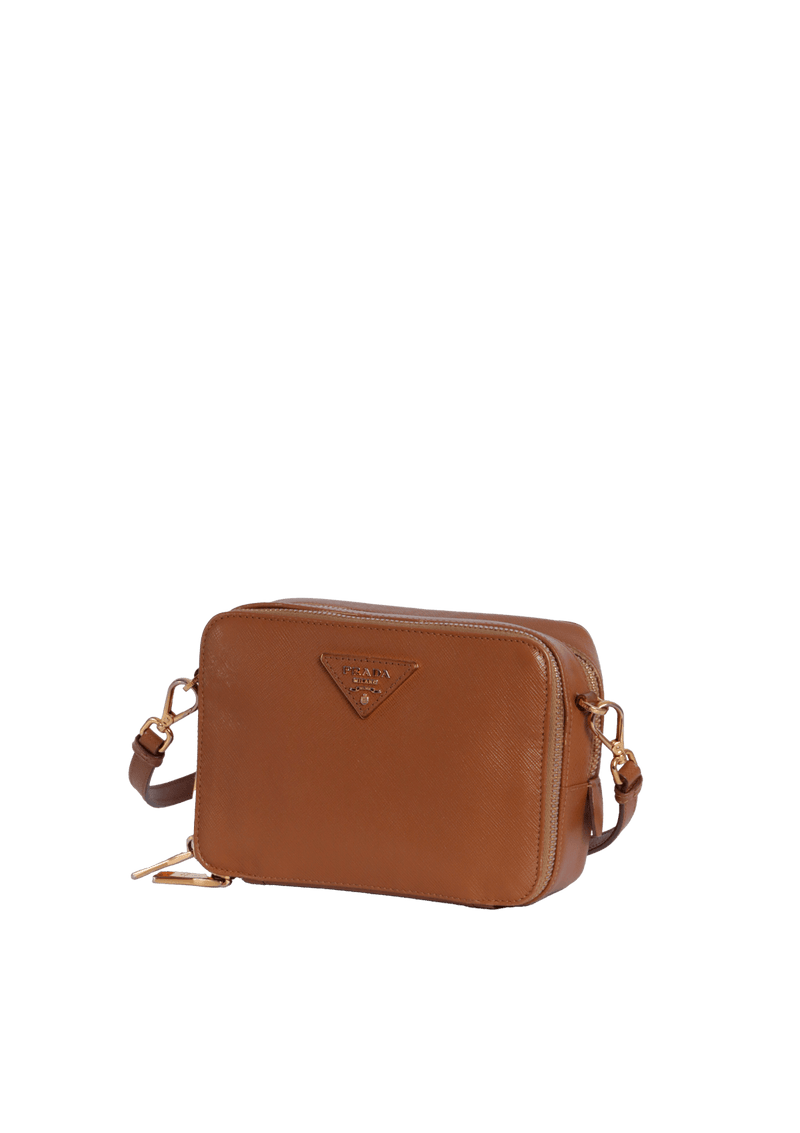 SAFFIANO LUX DOUBLE ZIP CROSSBODY BAG