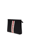 LOGO STRIPE POUCH LEATHER