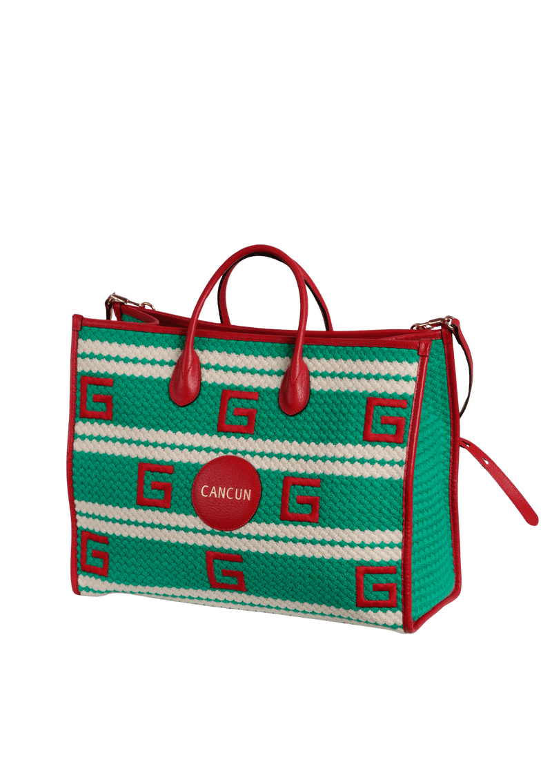 SQUARE G CANCUN STRIPED TOTE