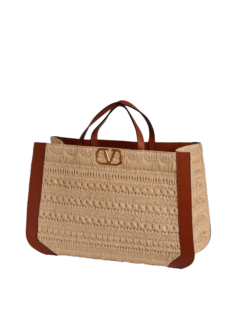 RAFFIA VLOGO TOTE