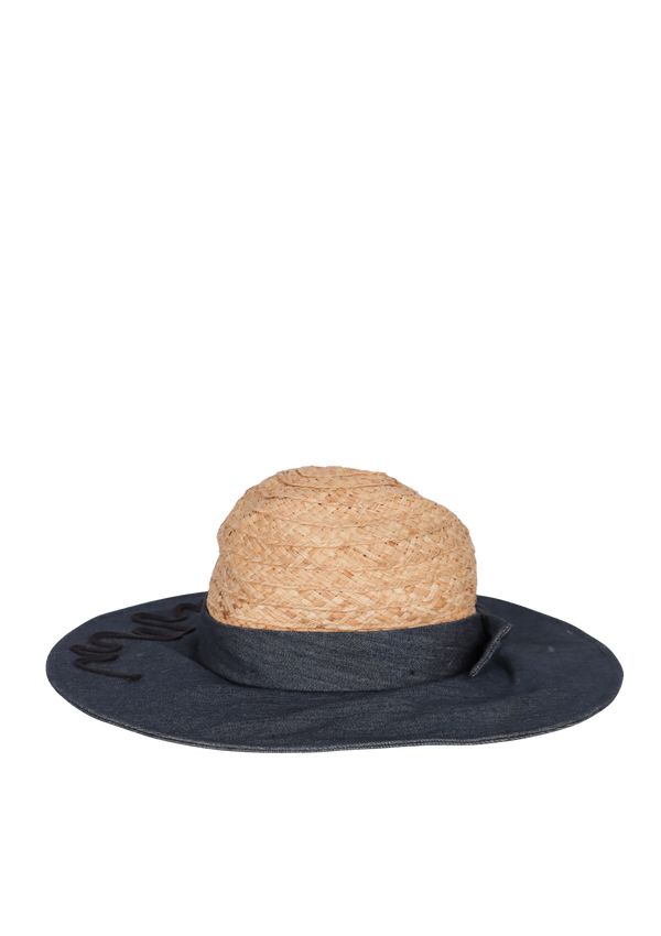 RAFFIA DENIM PANAMA HAT