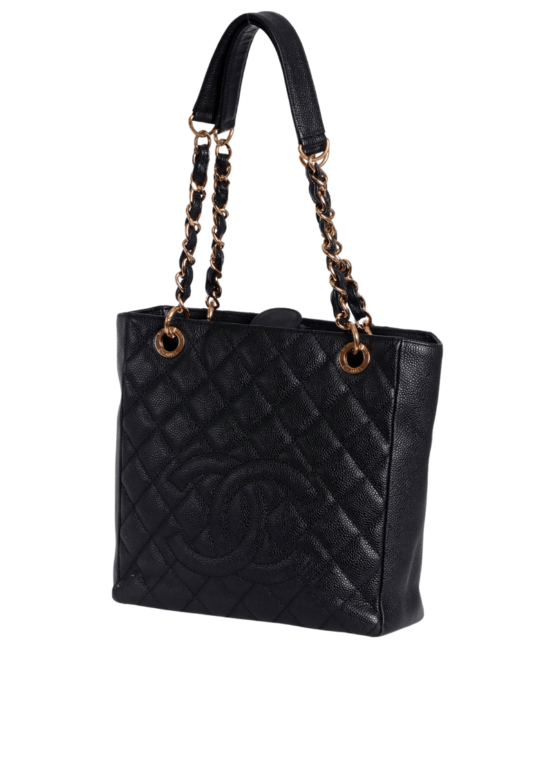 PETITE TIMELESS SHOPPING TOTE CAVIAR