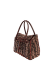 EMBROIDERED ZUCCA BUCKLE FLAP SHOULDER BAG