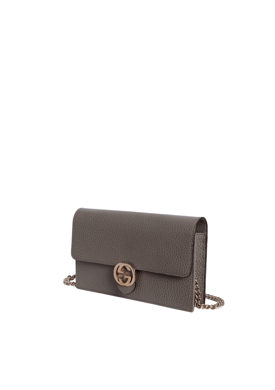 GUCCIレディース5300Ｌ BOLSA GUCCI INTERLOCKING G DOLLAR WALLET ON CHAIN CINZA ORIGINAL