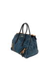 MATELASSE DENIM GROMMET BIKER