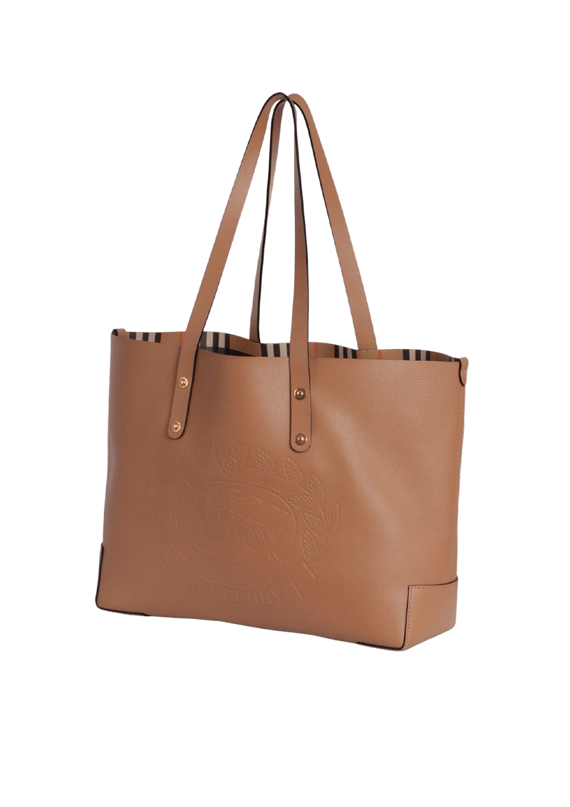 EMBOSSED CREST TOTE