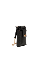 BOLSA PORTA CELULAR TIRACOLO EM PALHA PRETO