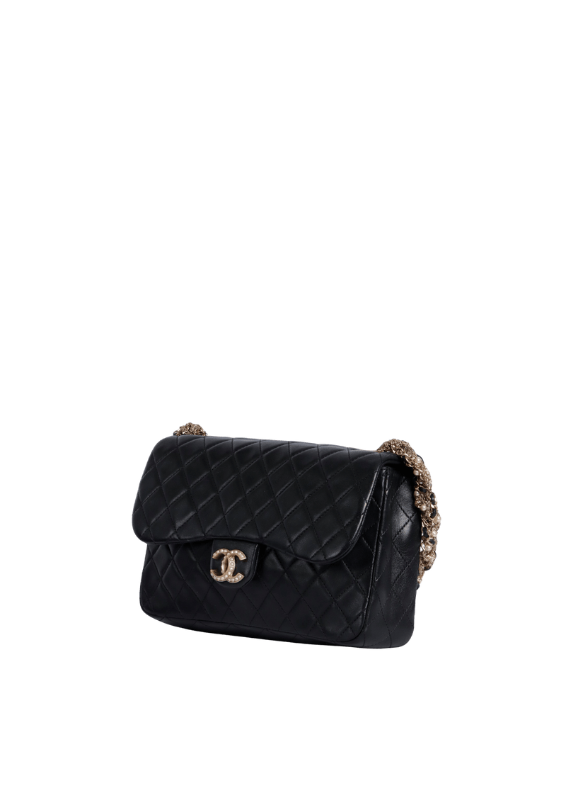 WESTMINSTER TANGLED PEARL CHAIN FLAP BAG