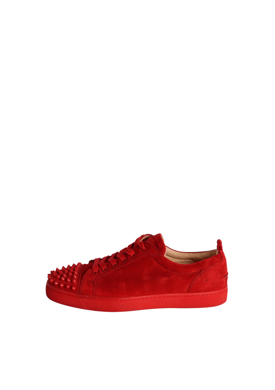 TÊNIS CHRISTIAN LOUBOUTIN SPIKE ACCENTS SUEDE SNEAKERS VERMELHO 40