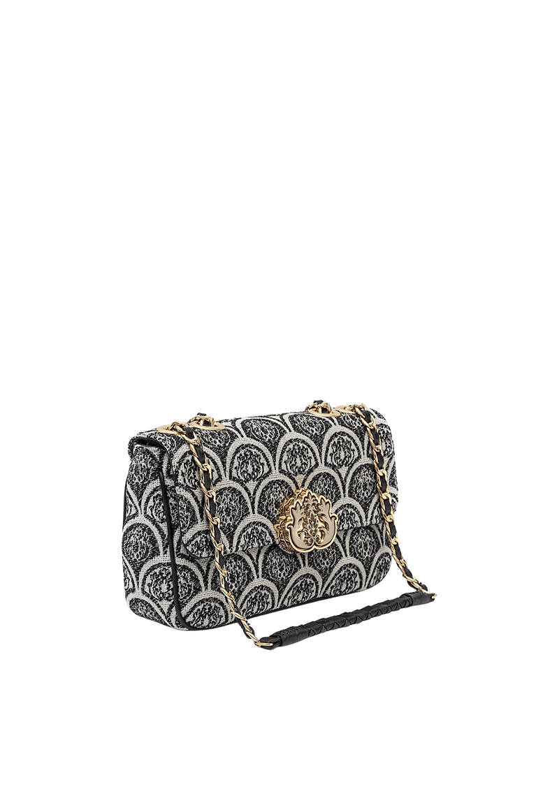 BOLSA BAGUETE SIRENA JACQUARD PRETO