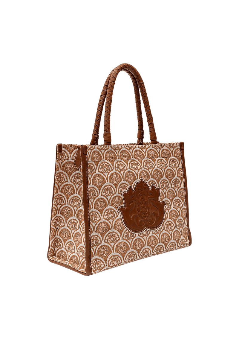 BOLSA MAXI TOTE SIRENA JACQUARD CAMEL