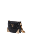 QUILTED TRIANGLE ZIP SHOULDER BAG