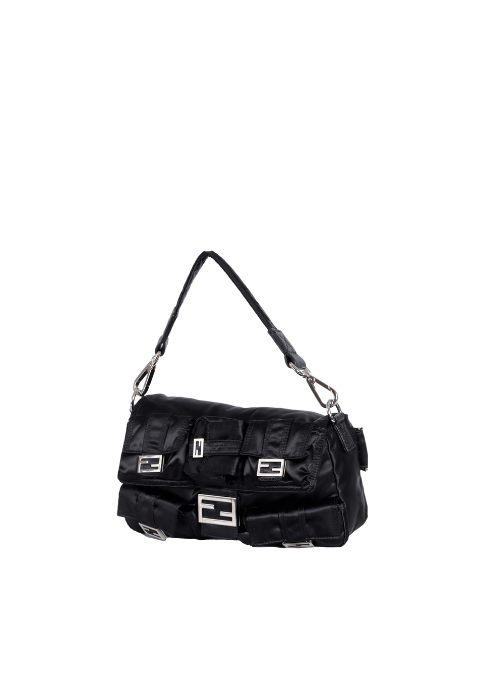 バッグ FENDI LOGO PLATE NYLON SHOULDER BAG bolsa-tiracolo-fendi-nylon-