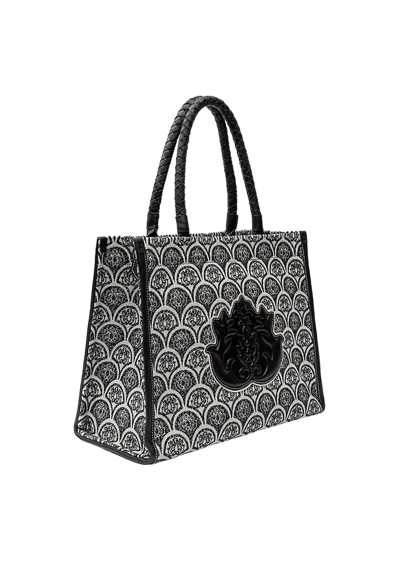 BOLSA MAXI TOTE SIRENA JACQUARD PRETO