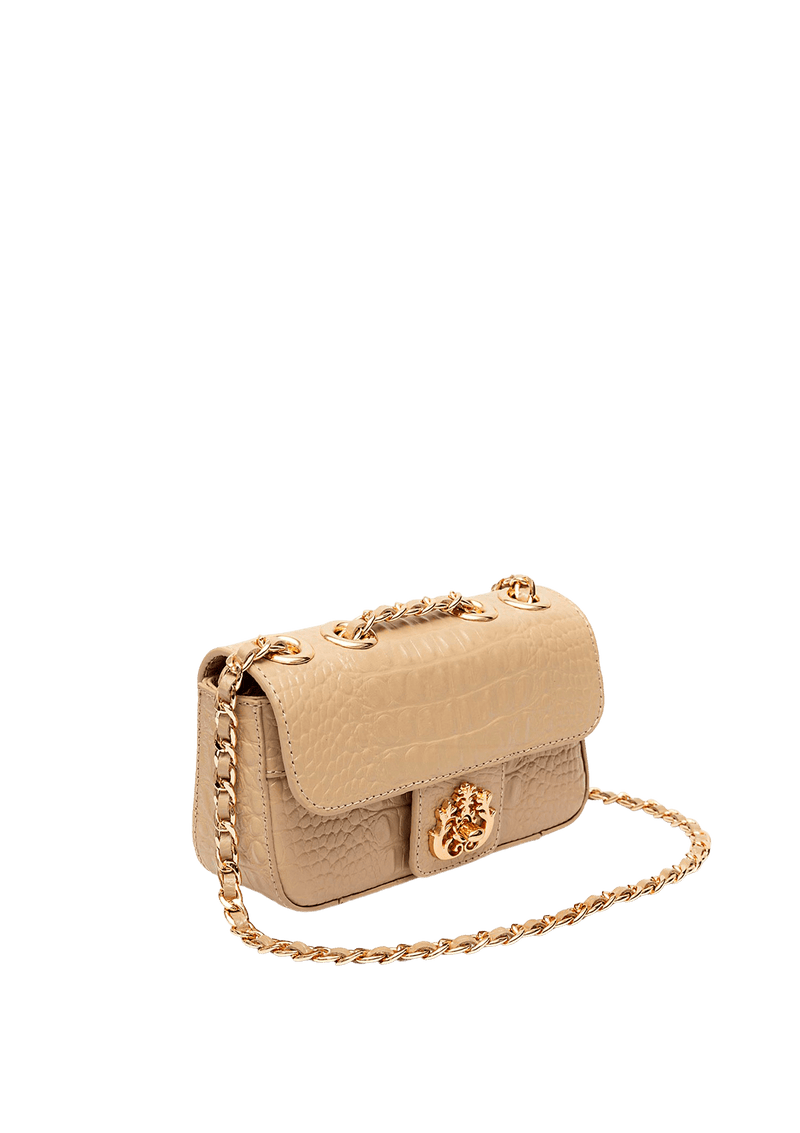 MINI BOLSA ANNE EM COURO NATURAL