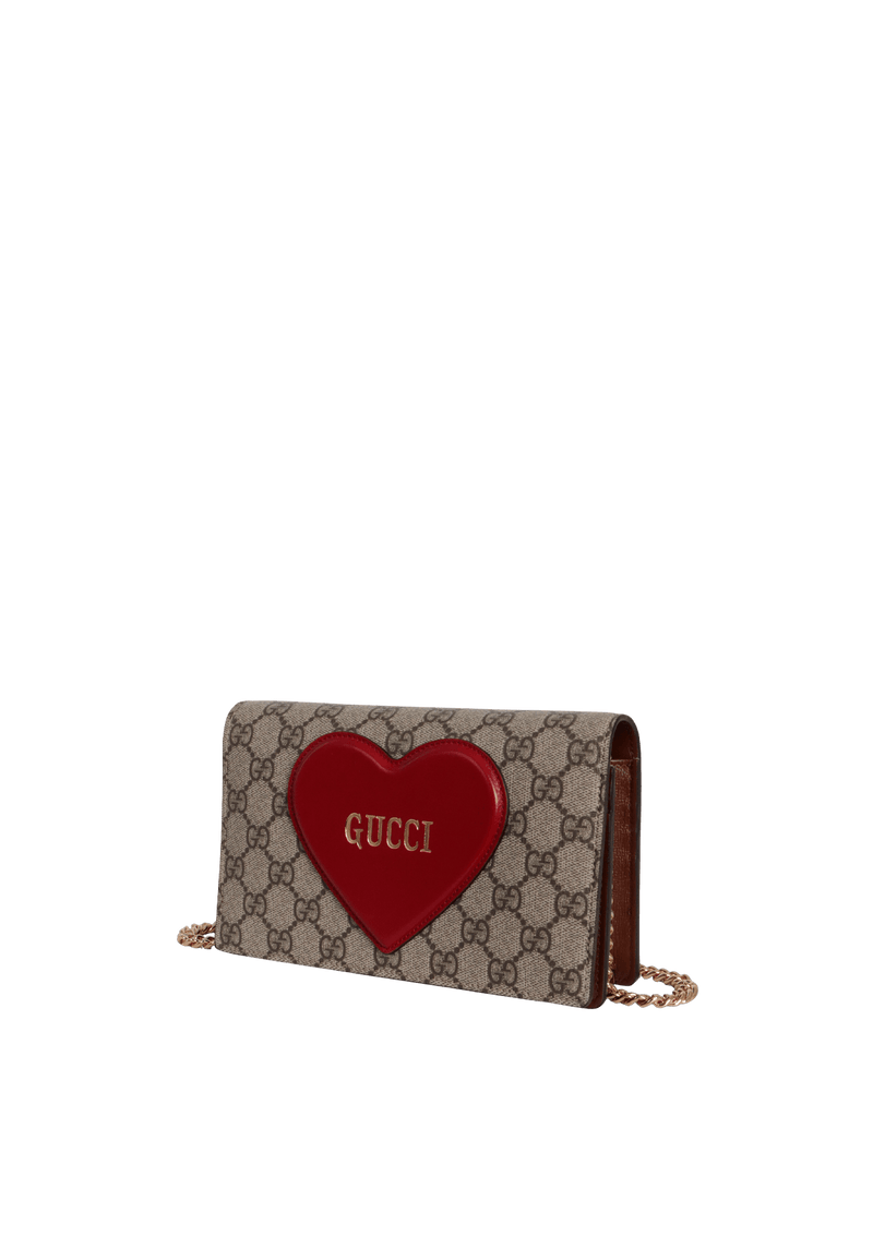 LIMITED EDITION GG SUPREME VALENTINE'S DAY WALLET ON CHAIN