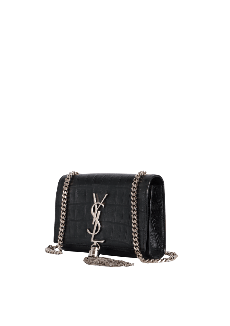 SMALL KATE TASSEL CROCODILE EMBOSSED