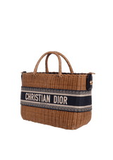 WICKER OBLIQUE BASKET BAG