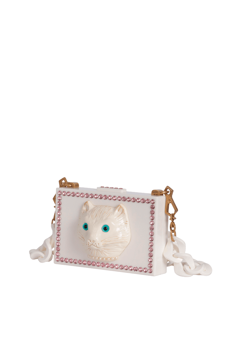 PEXIGLASS CRYSTAL CAT FACE BOX CLUTCH