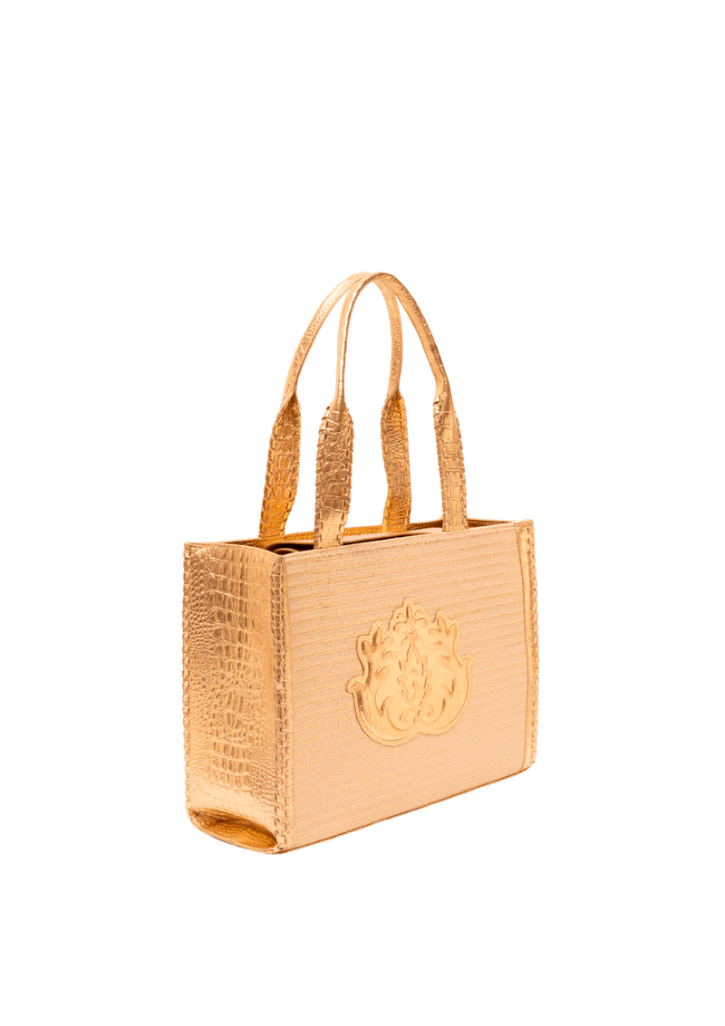 BOLSA MAXI TOTE RAVENA EM PALHA E COURO