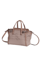 SMALL WOVEN SATIN SATCHEL BAG