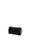 RE-NYLON AND BRUSHED LEATHER WALLET ON STRAP