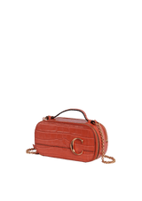 CROCODILE EMBOSSED MINI C VANITY BAG