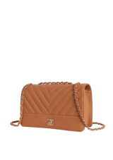 DOUBLE STITCH FULL FLAP BAG CHEVRON