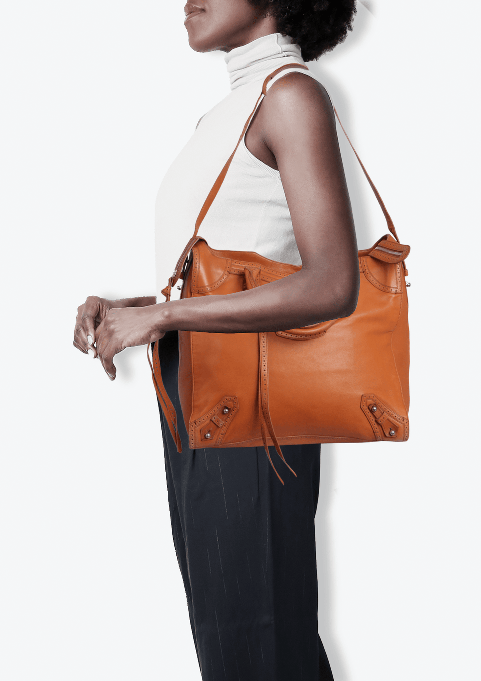 BOLSA BALENCIAGA RIVA CITY BAG LARANJA ORIGINAL – Gringa