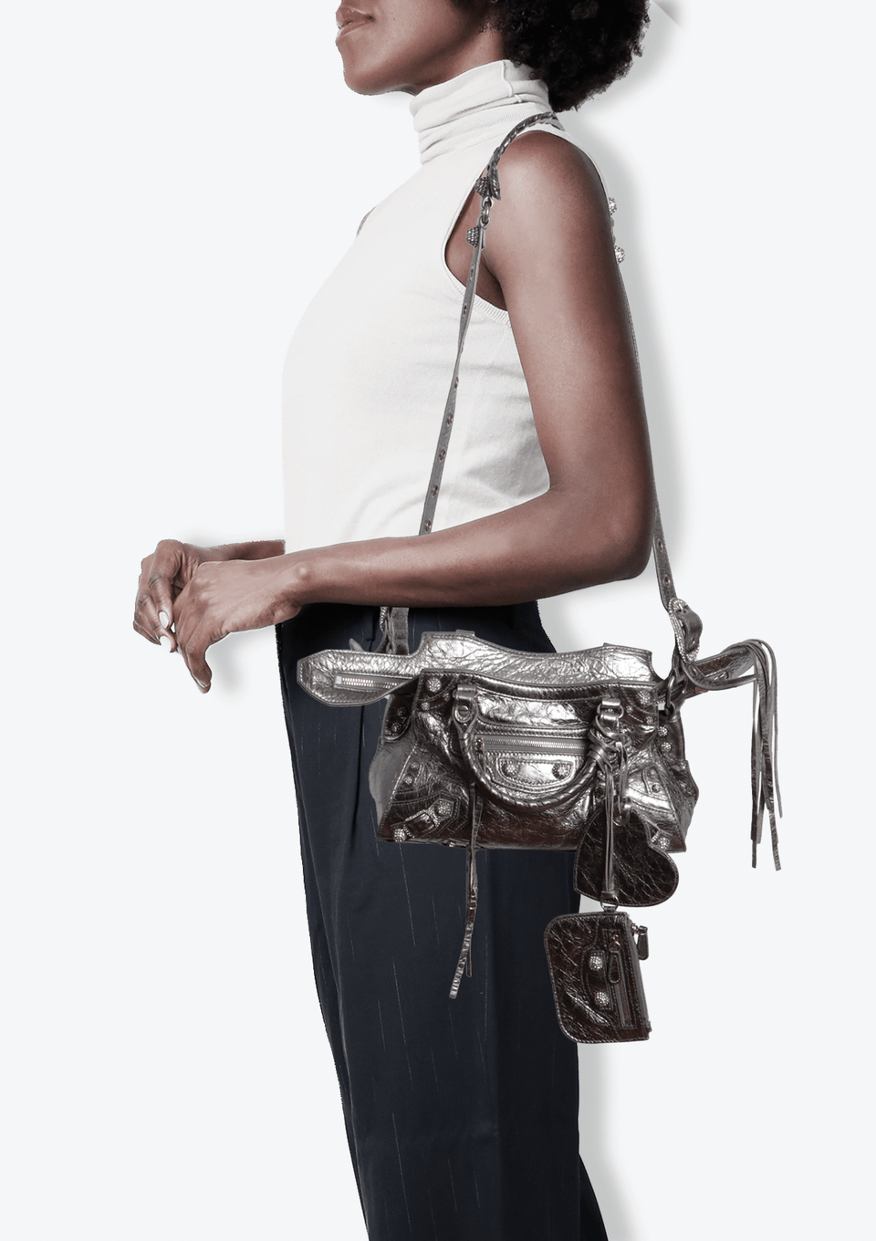 BOLSA BALENCIAGA NEO CAGOLE XS PRATA ORIGINAL – Gringa BOLSA BALENCIAGA NEO CAGOLE XS PRATA ORIGINAL – Gringa