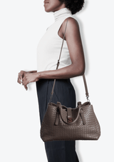 BOLSA BOTTEGA VENETA MEDIUM ROMA BAG CINZA ORIGINAL