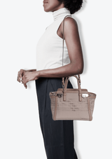 SMALL WOVEN SATIN SATCHEL BAG