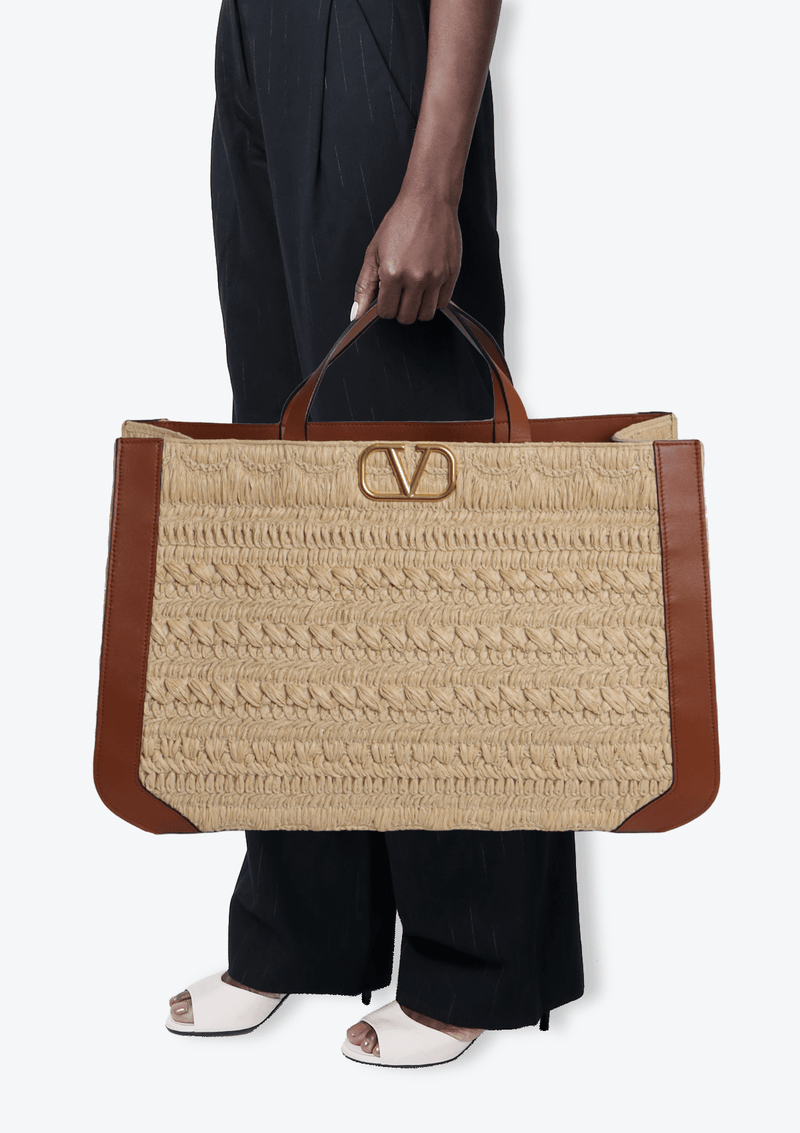 RAFFIA VLOGO TOTE