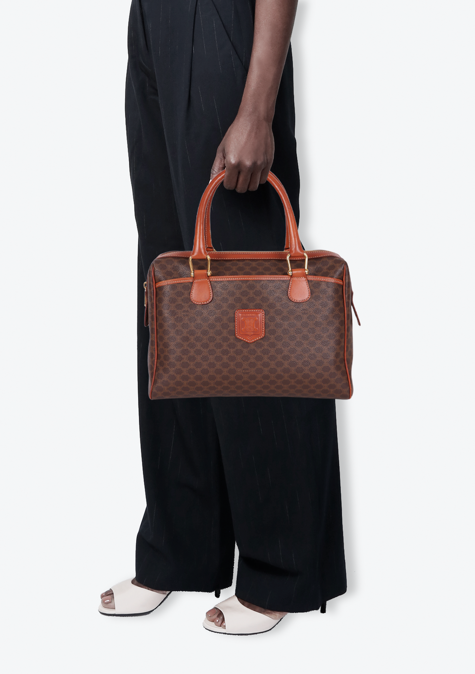 BOLSA CELINE VINTAGE MACADAM BOSTON BAG MARROM ORIGINAL – Gringa BOLSA CELINE VINTAGE MACADAM BOSTON BAG MARROM ORIGINAL – Gringa