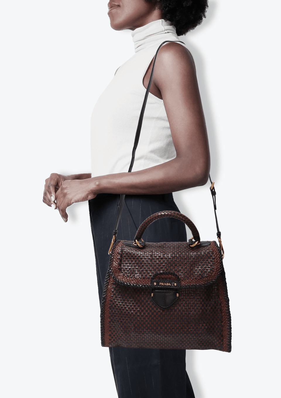 BOLSA PRADA WOVEN MADRAS TOP HANDLE BAG MARROM ORIGINAL – Gringa BOLSA PRADA WOVEN MADRAS TOP HANDLE BAG MARROM ORIGINAL – Gringa