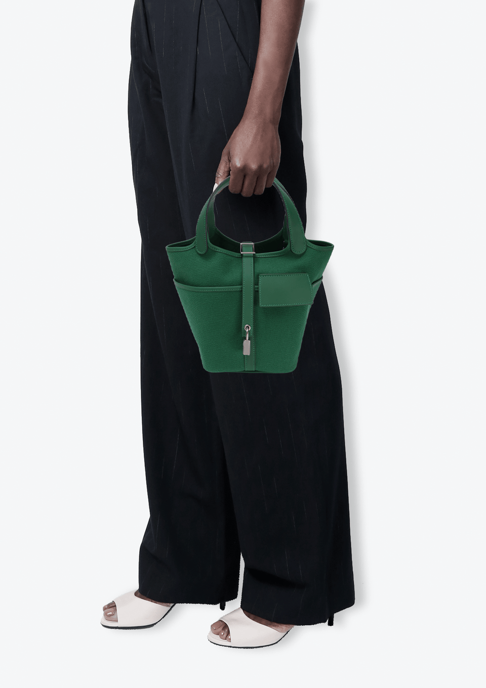 BOLSA HERMÈS TOILE GOELAND & SWIFT CARGO PICOTIN LOCK 18 VERDE BOLSA HERMÈS TOILE GOELAND & SWIFT CARGO PICOTIN LOCK 18 VERDE