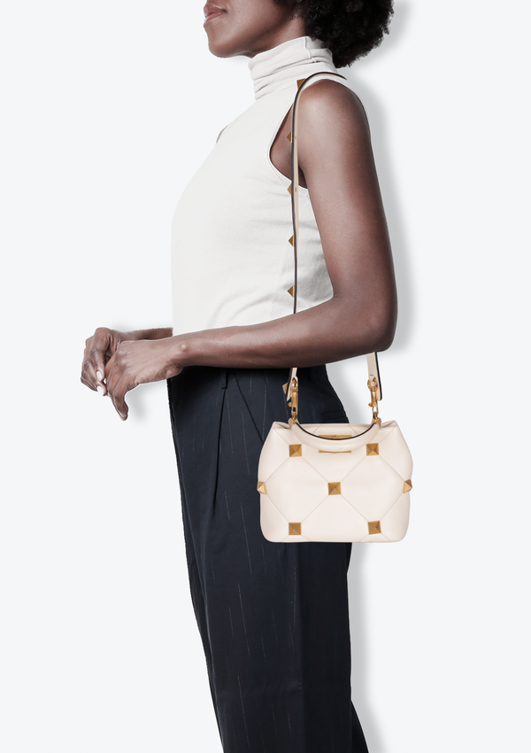 ROMAN STUD TOP HANDLE BAG