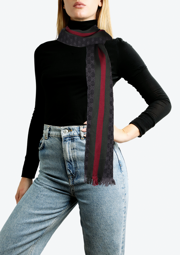 GG JACQUARD WEB SCARF