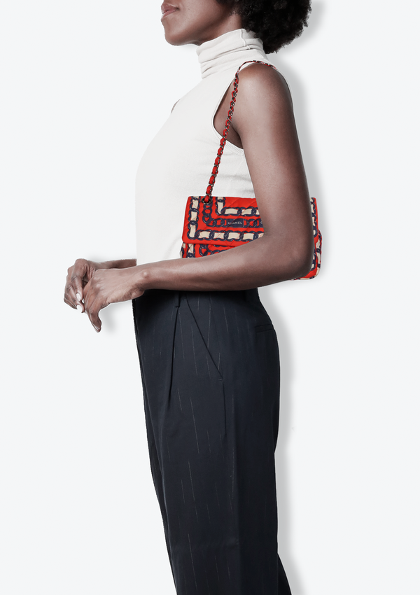 SILK CHAIN PRINTED MEDIUM SINGLE FLAP