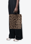 LEOPARD VERTICAL GUSSET CABAS TOTE