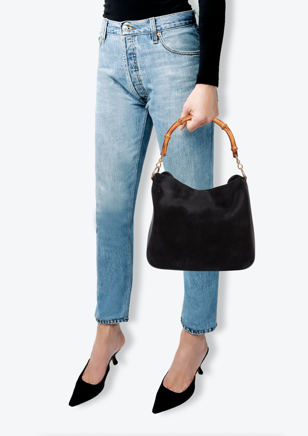 VINTAGE BAMBOO SUEDE HOBO